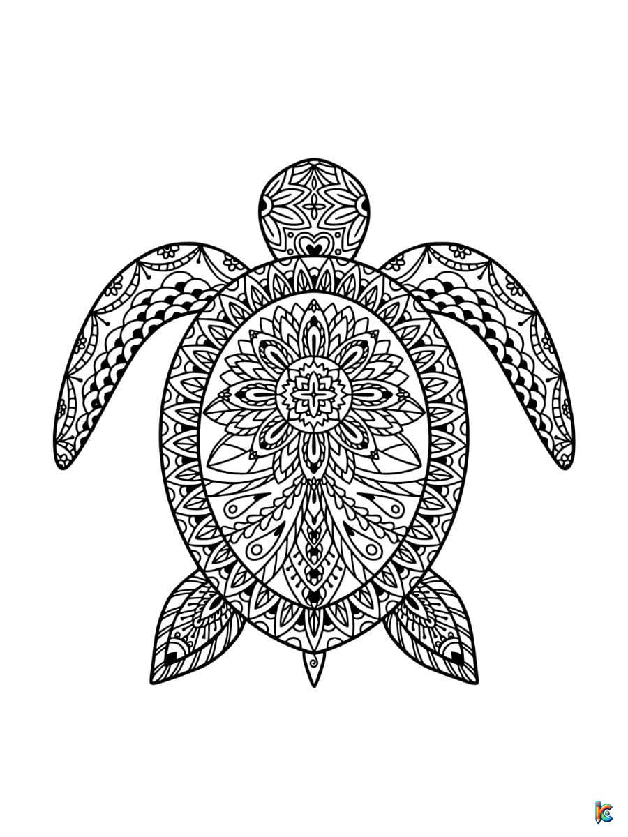 turtle mandala coloring pages