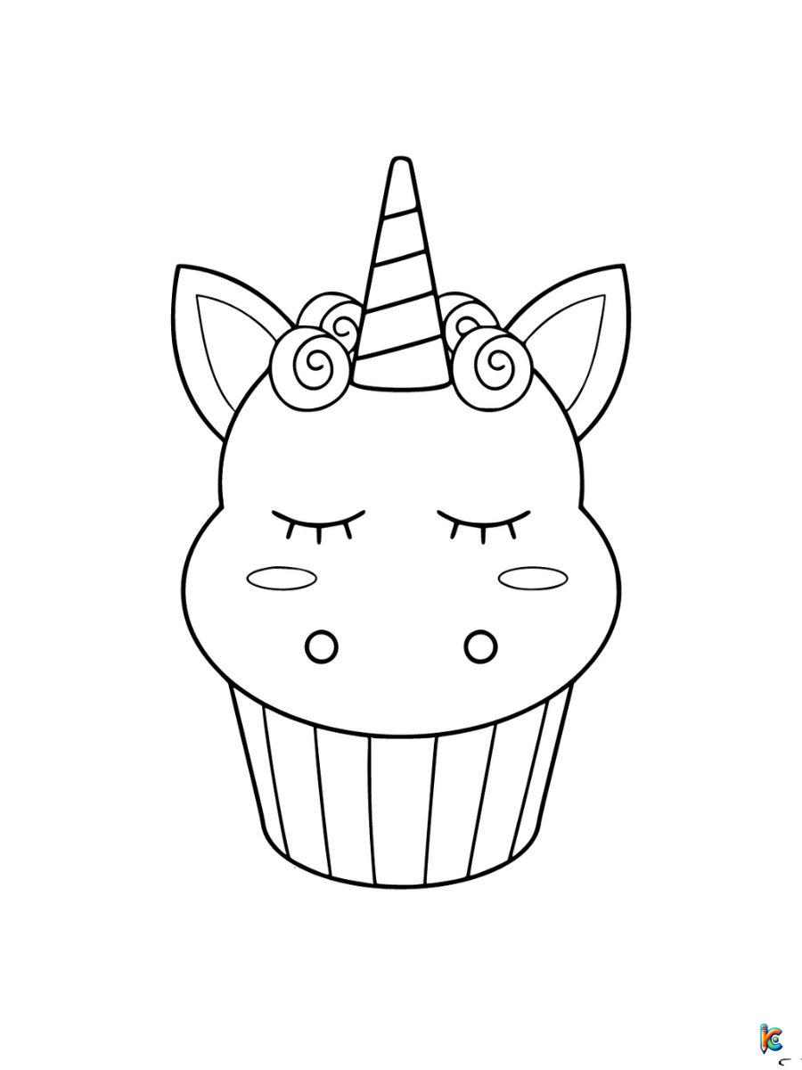 unicorn cupcake coloring pages