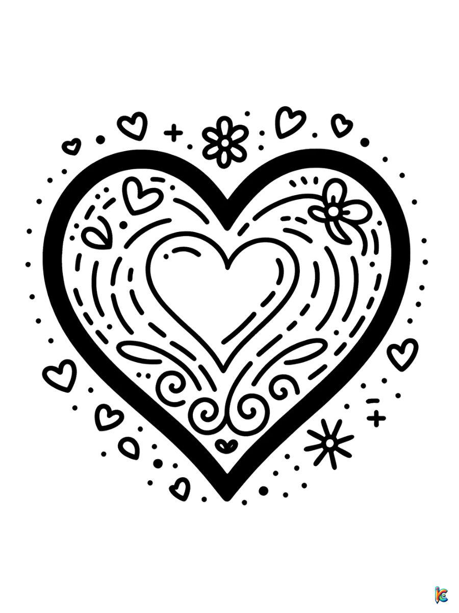 valentine heart coloring page