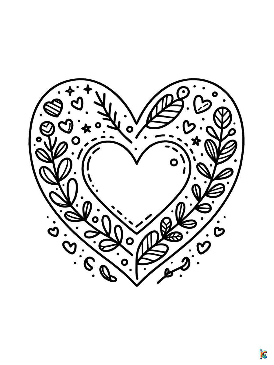valentines heart coloring pages