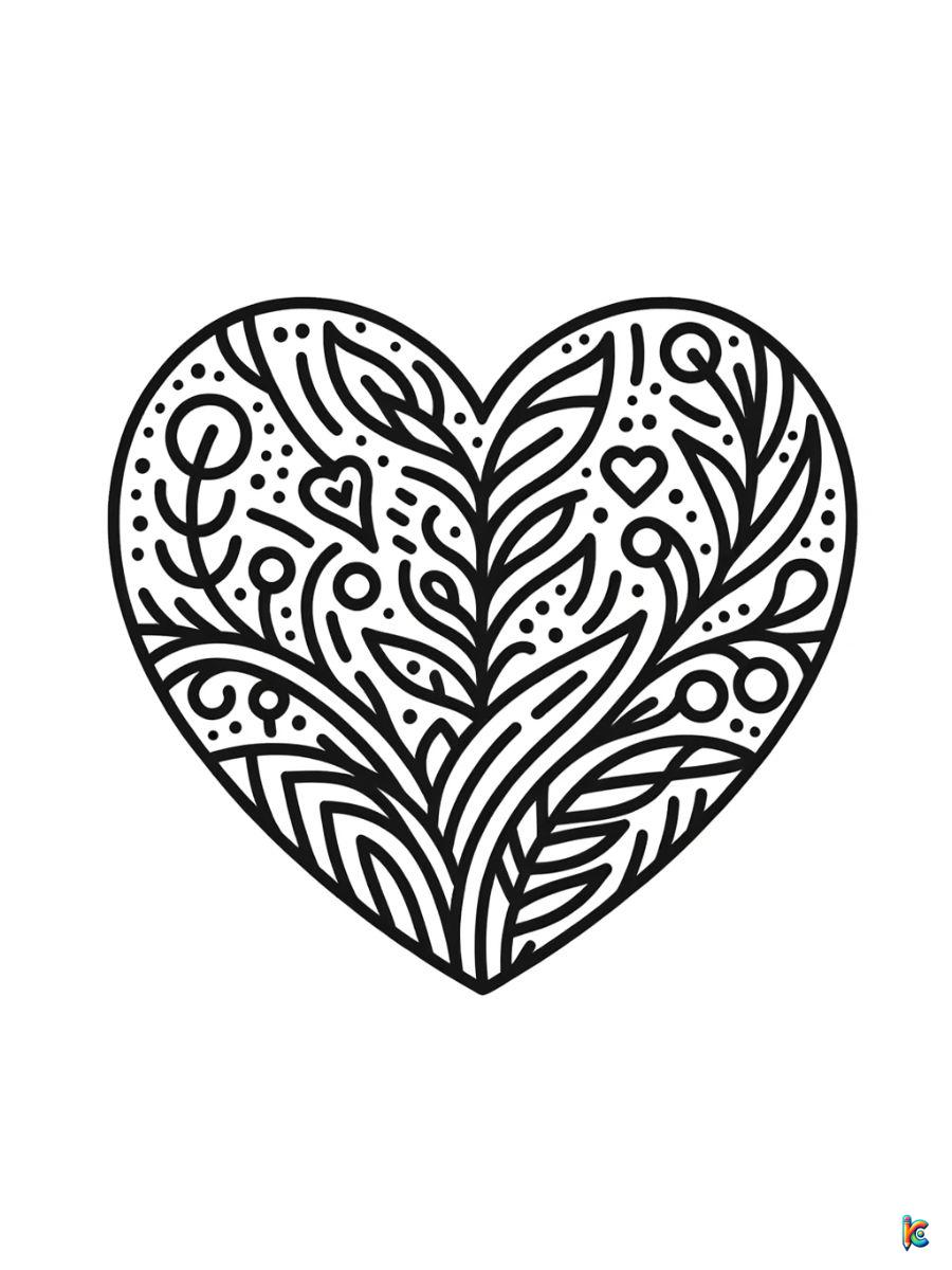 valentines hearts coloring pages