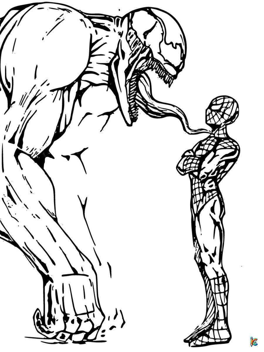 venom spiderman coloring page