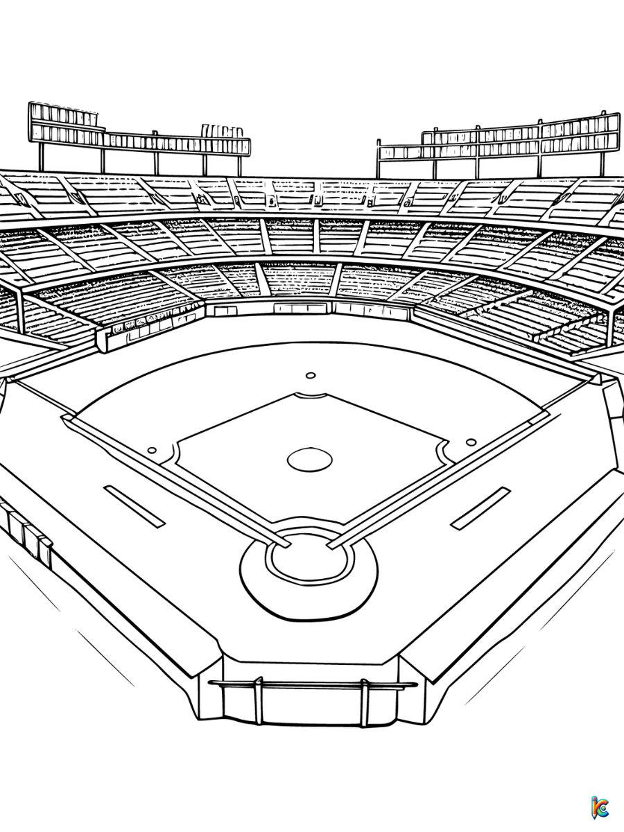 Baseball Stadium Coloring Pages