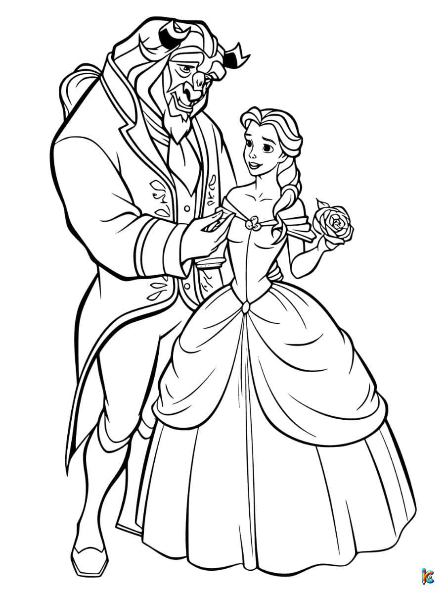 Belle and The Beast Coloring Pages
