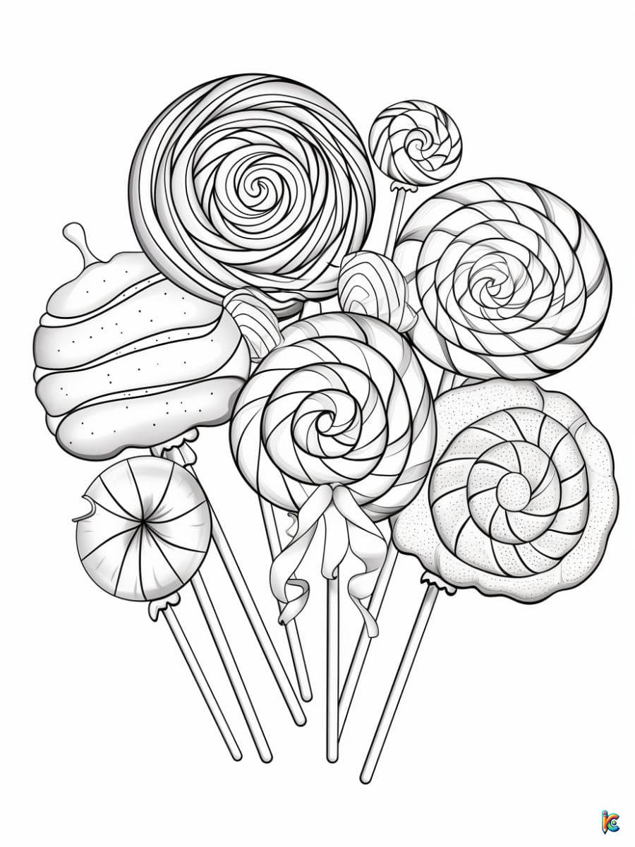 Bunch of Candy Coloring Pages