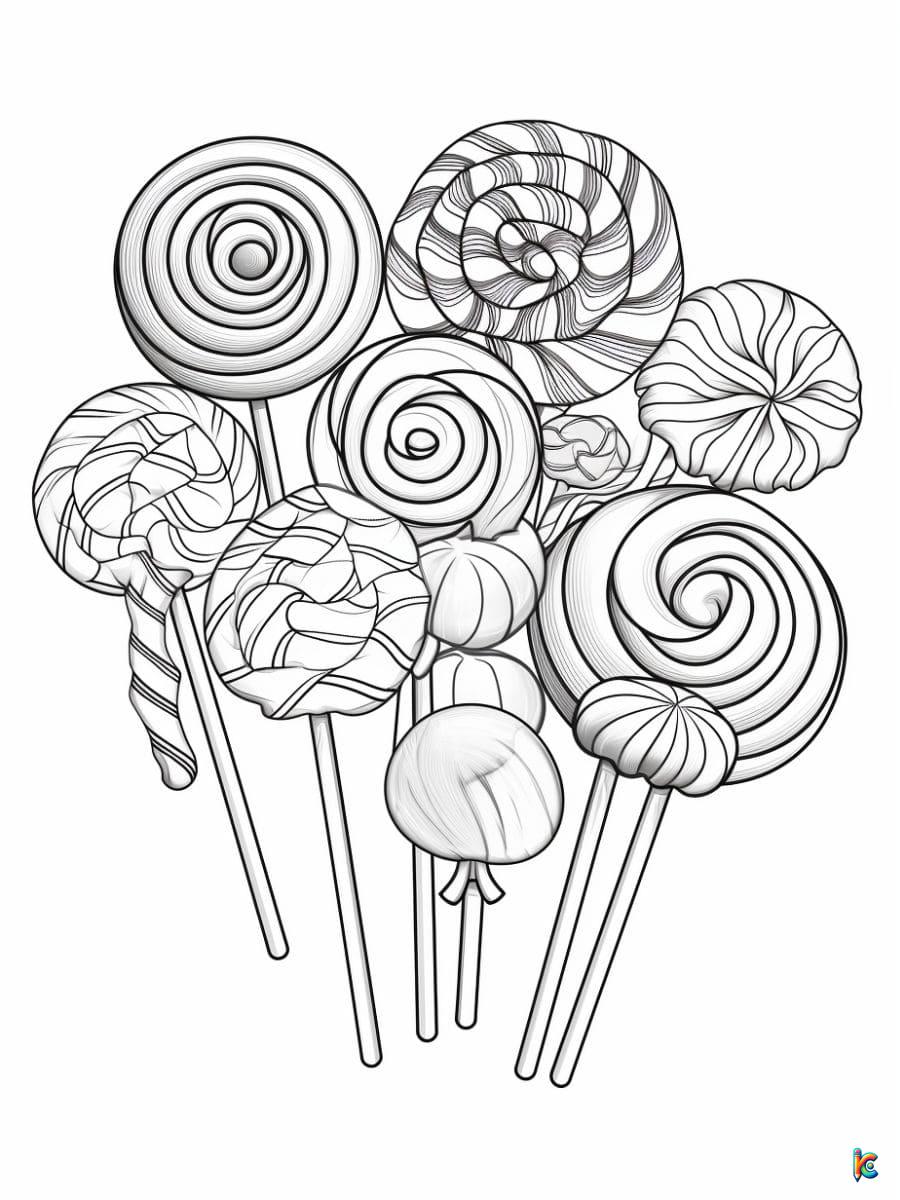 Candy Coloring Pages For Kids and Adults