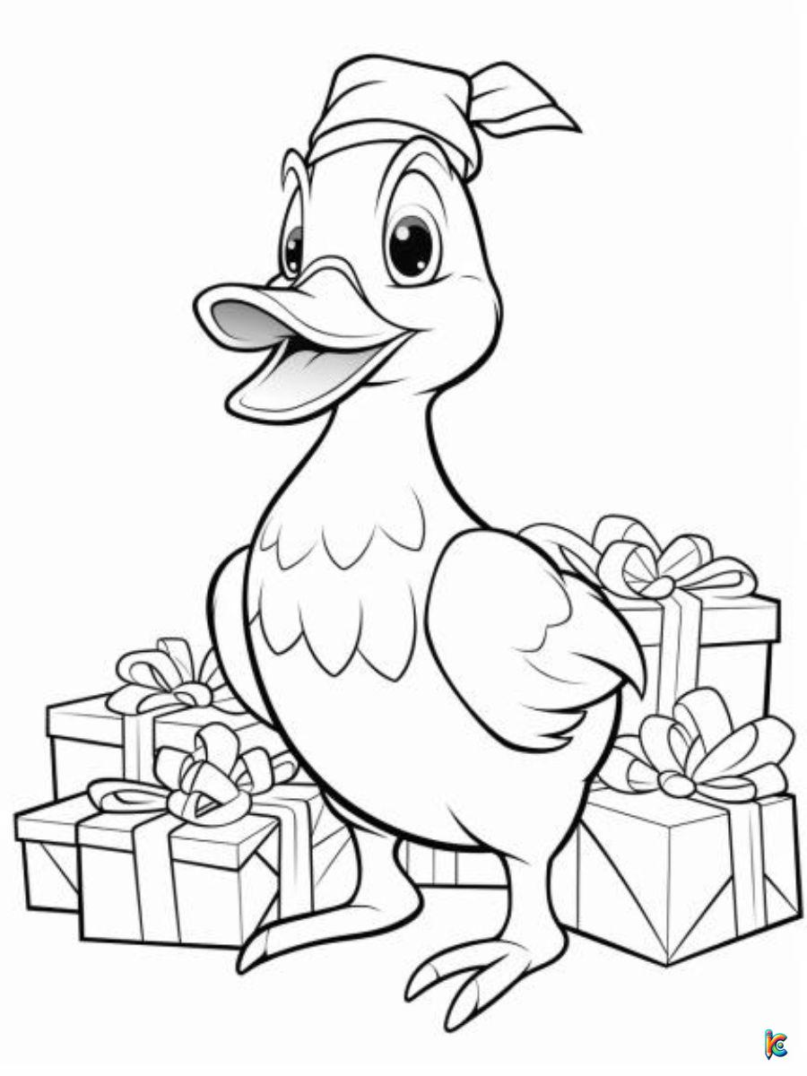 Christmas Duck Coloring Pages