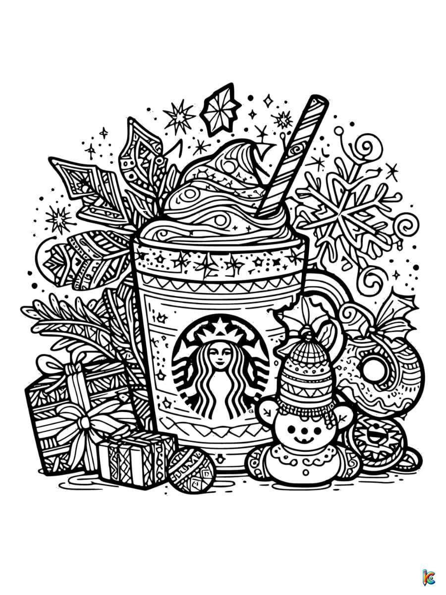 Christmas Starbucks Coloring Page