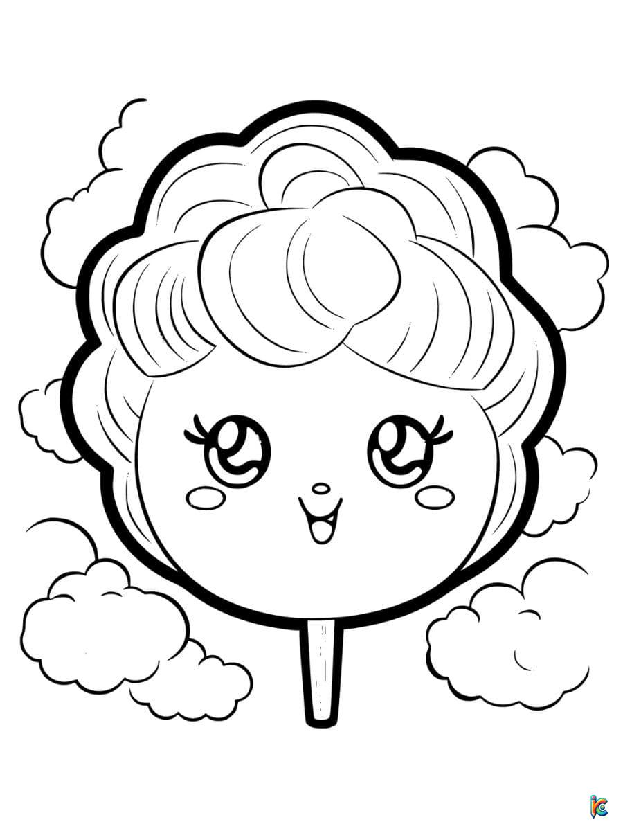 Cute Cotton Candy Coloring Pages