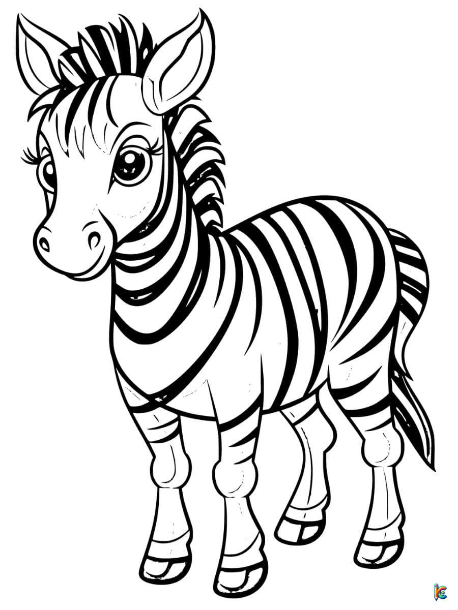 Cute Zebra Coloring Pages