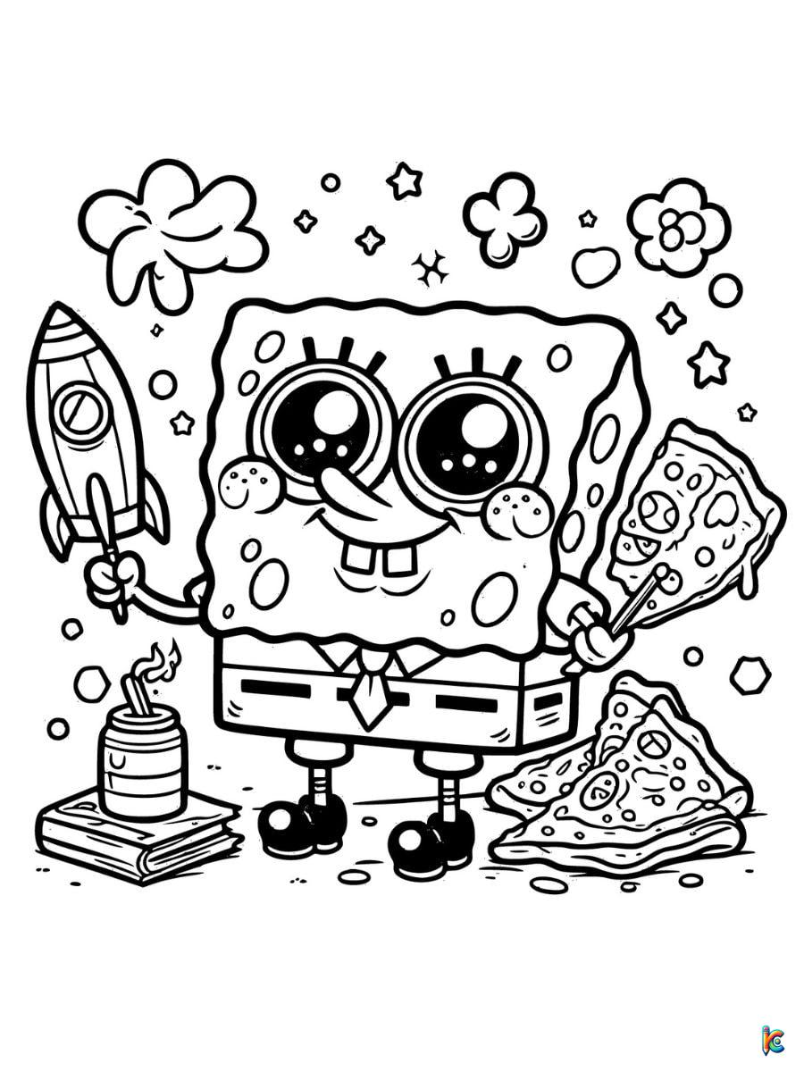 Cute spongebob coloring page
