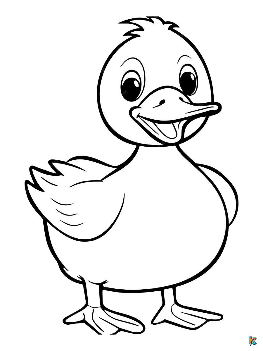 Duck Smiling Coloring Pages