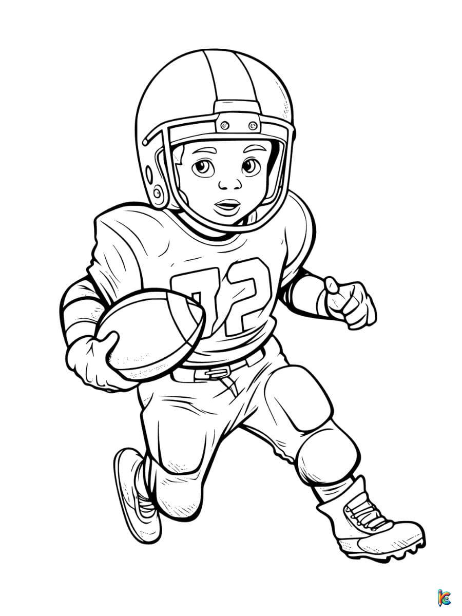 Easy Boy Playing Football Coloring Pages
