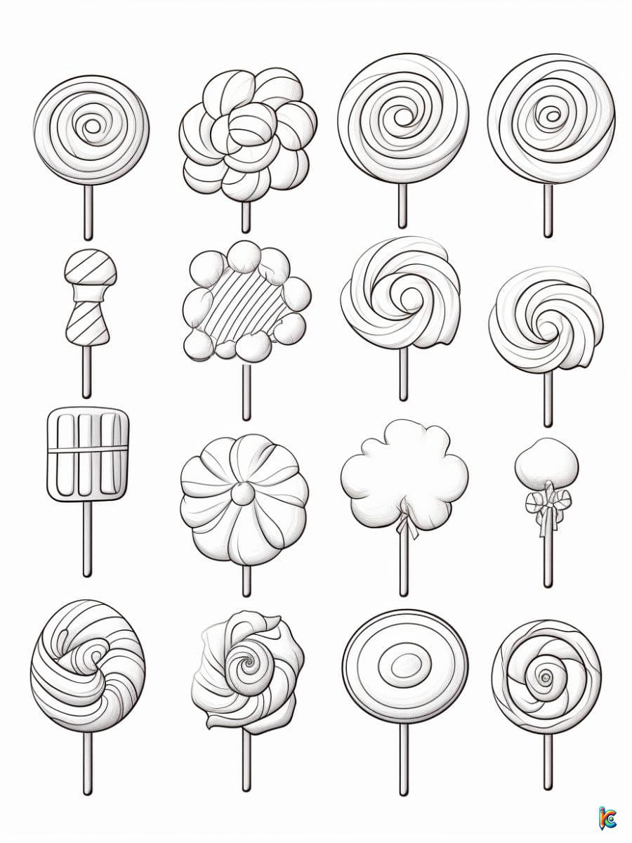 Easy Candy Coloring Pages