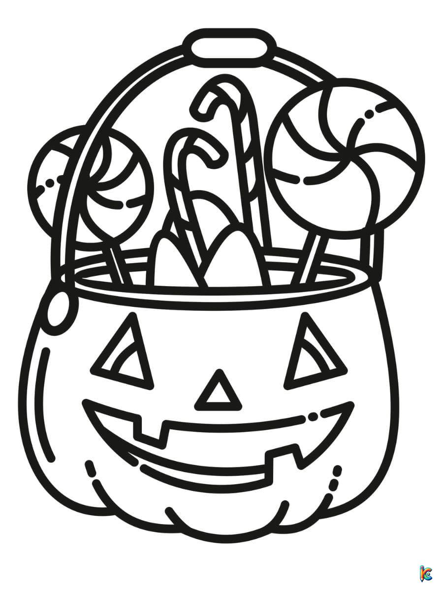 Easy Halloween Candy Coloring Pages