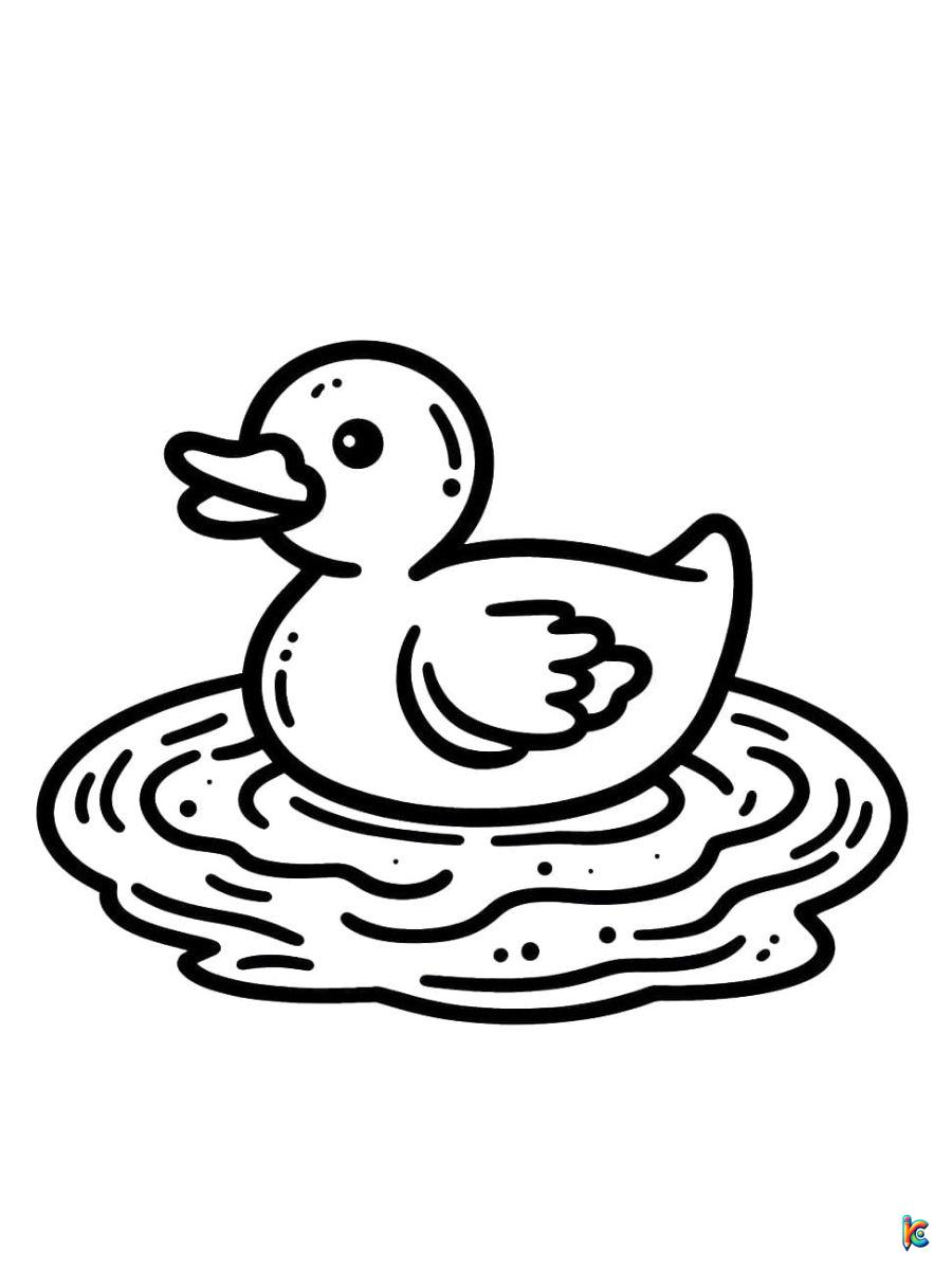 Easy Rubber Duck Coloring Pages
