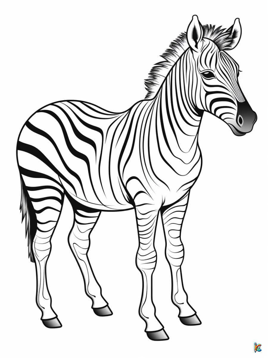 Easy Zebra Coloring Pages