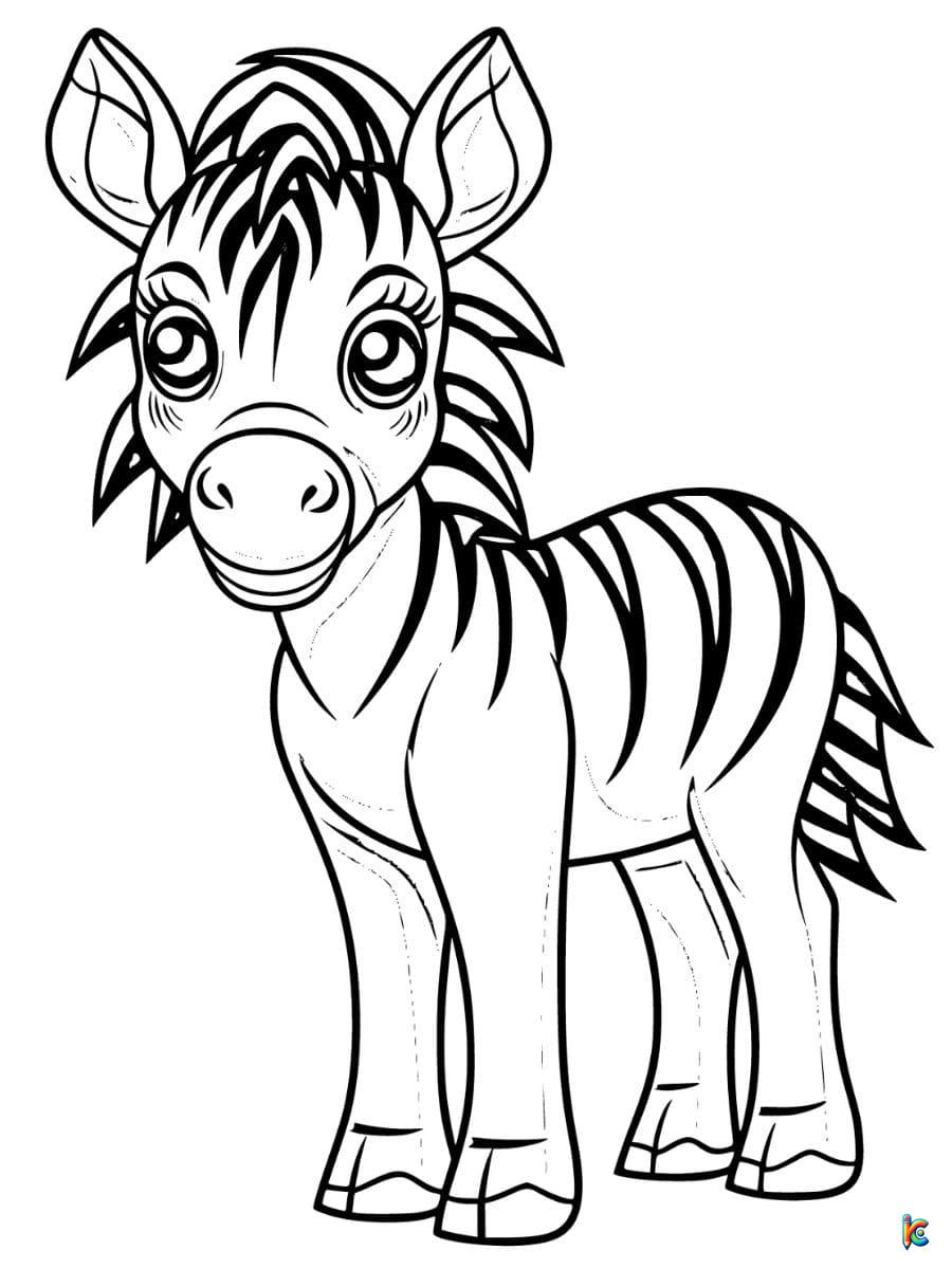 Lovely Zebra Coloring Pages