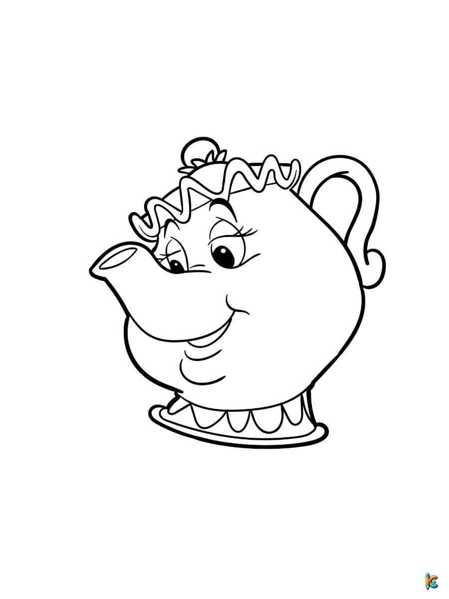 Mrs Potts Coloring Pages