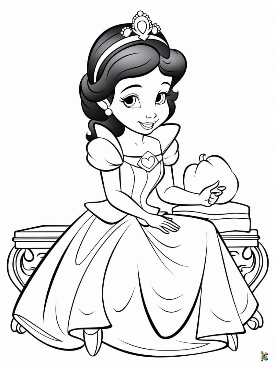 Snow White Sitting Coloring Pages
