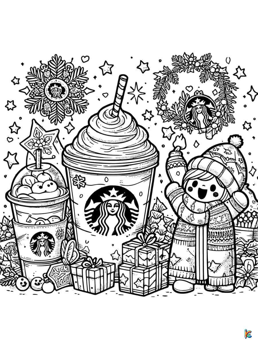 Starbucks Christmas Color Page