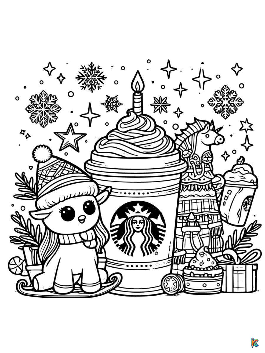 Starbucks Christmas Coloring Page