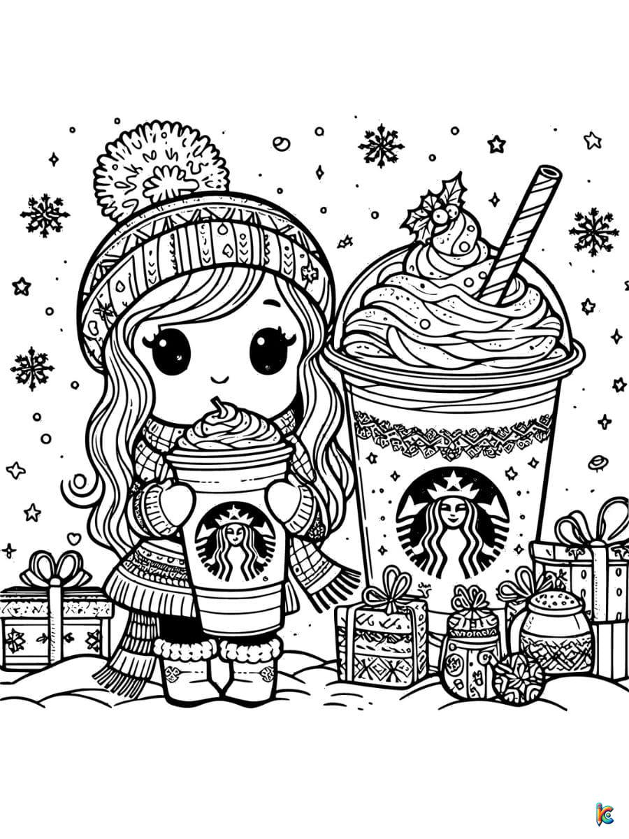 Starbucks Christmas Coloring Pages