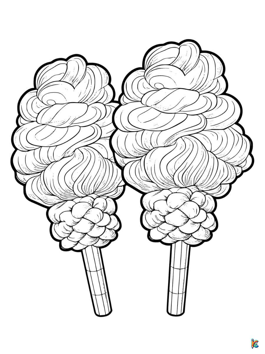 Two Cotton Candy Coloring Pages