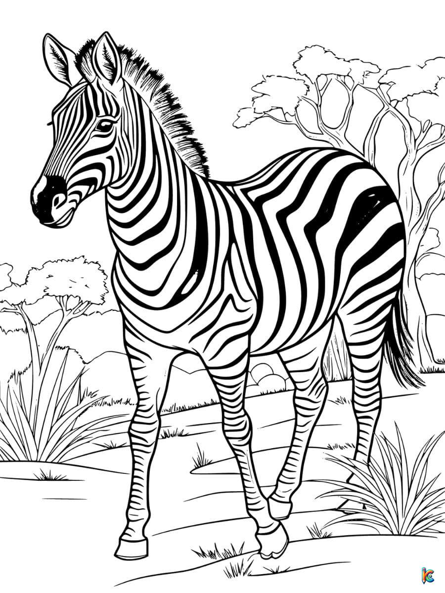 Zebra Realistic Coloring Pages Re