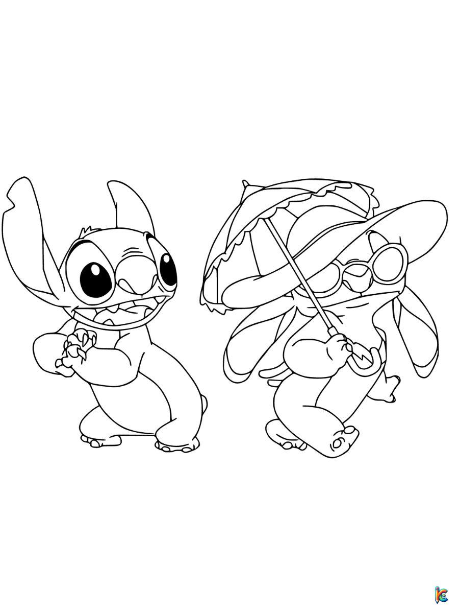 angel and stitch coloring pages