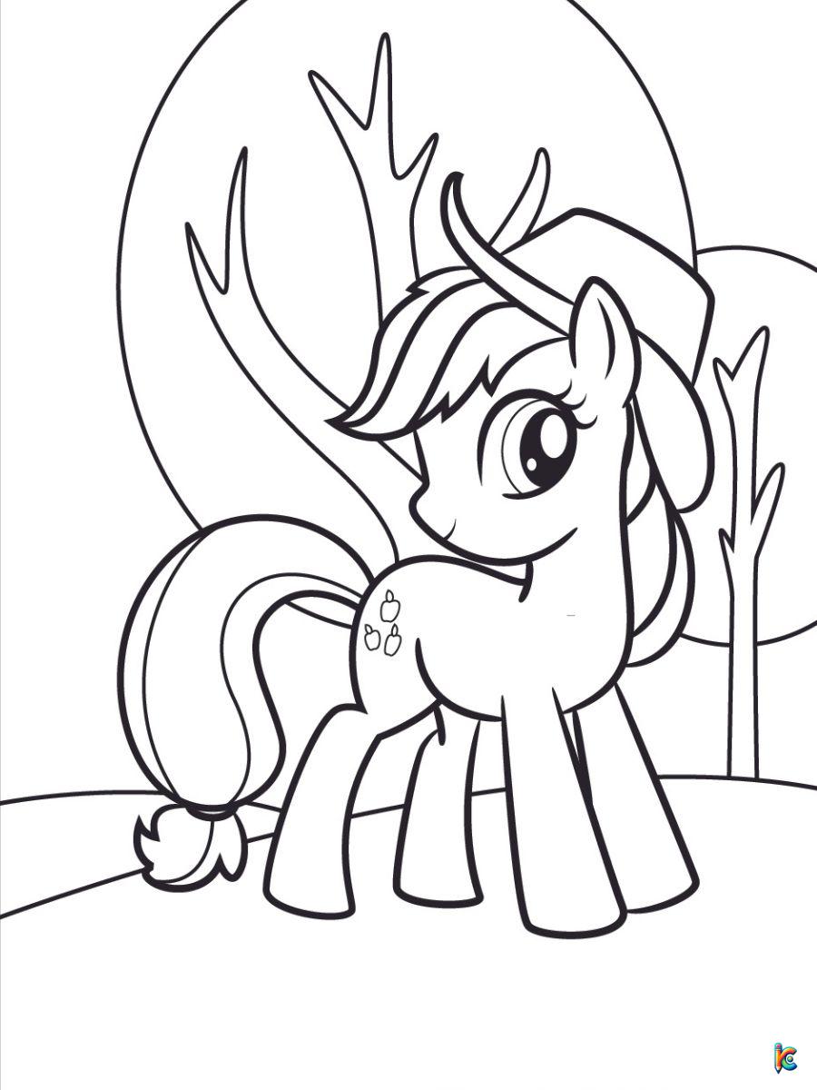 applejack fluttershy my little pony coloring pages