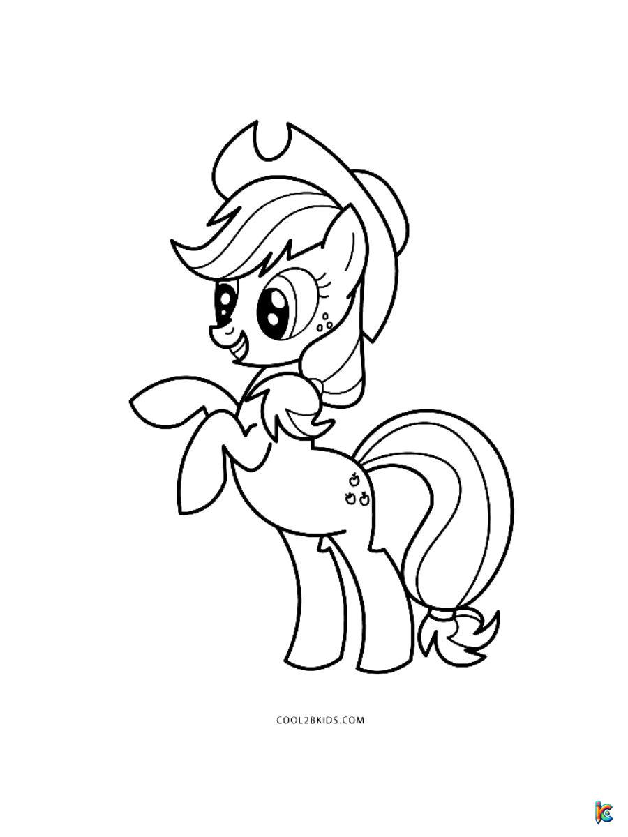 applejack my little pony coloring page