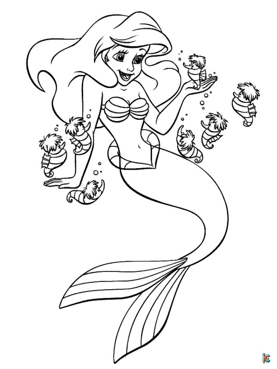 ariel little mermaid coloring page