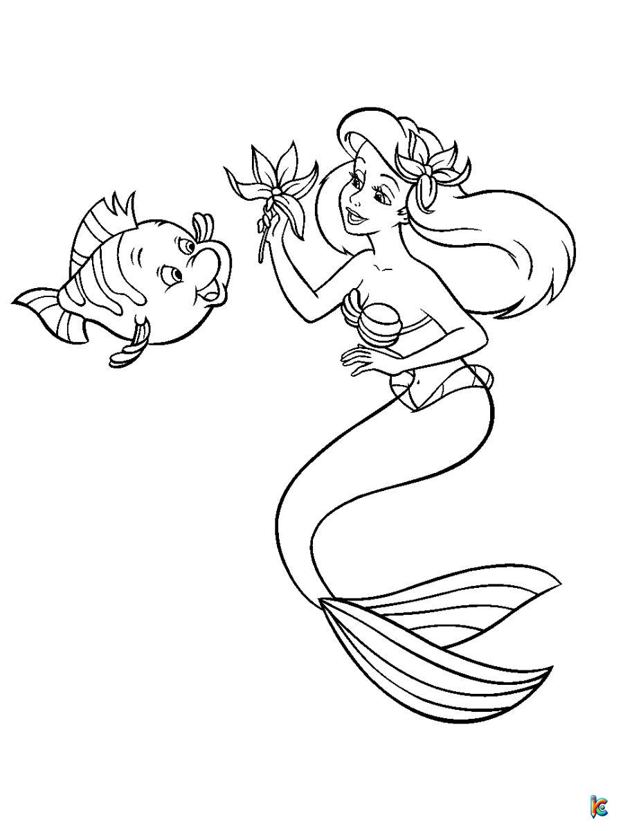 ariel little mermaid coloring pages printables