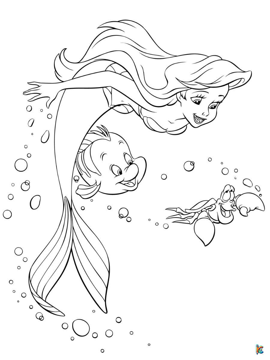 ariel little mermaid coloring pages