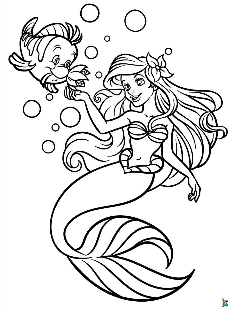 ariel mermaid coloring pages