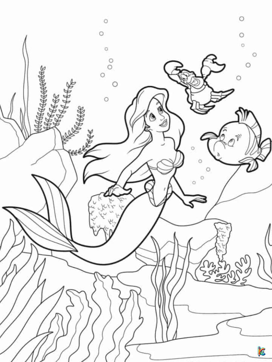 ariel the little mermaid coloring pages