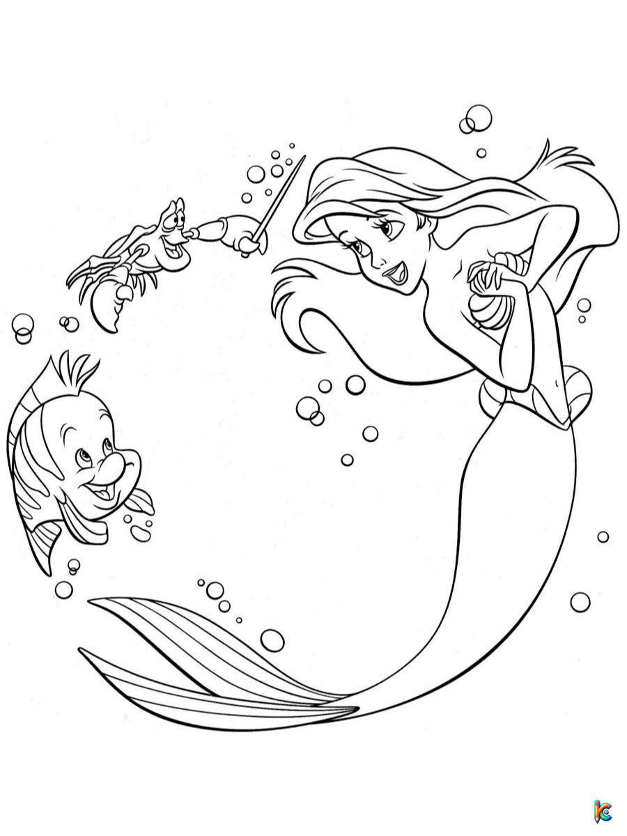 ariel the mermaid coloring pages