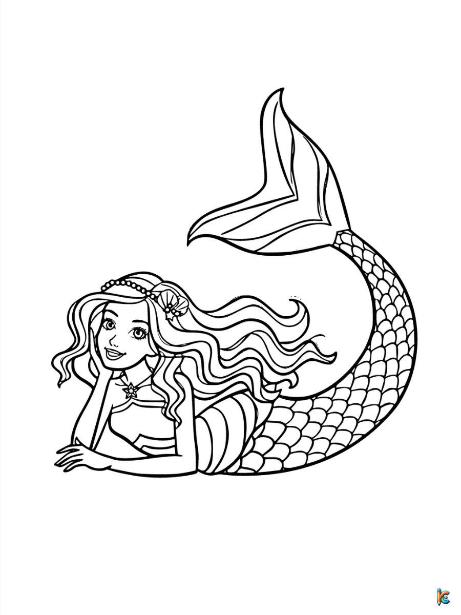 barbie mermaid coloring page