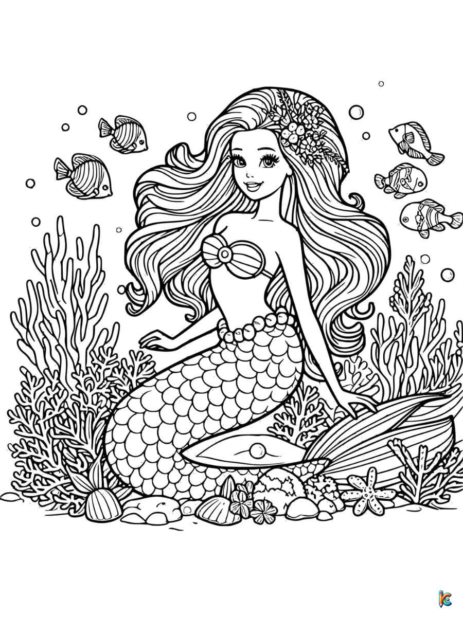 barbie mermaid coloring pages