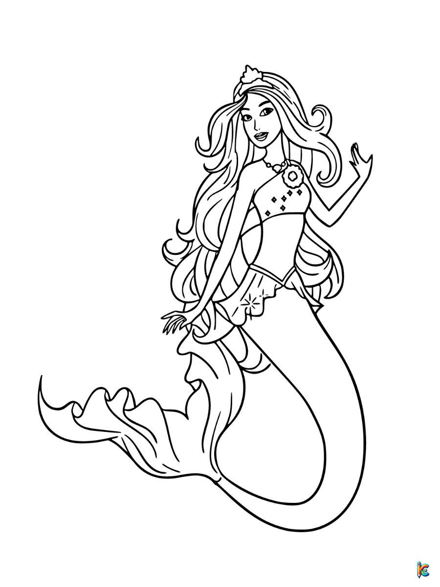 barbie mermaid power coloring pages