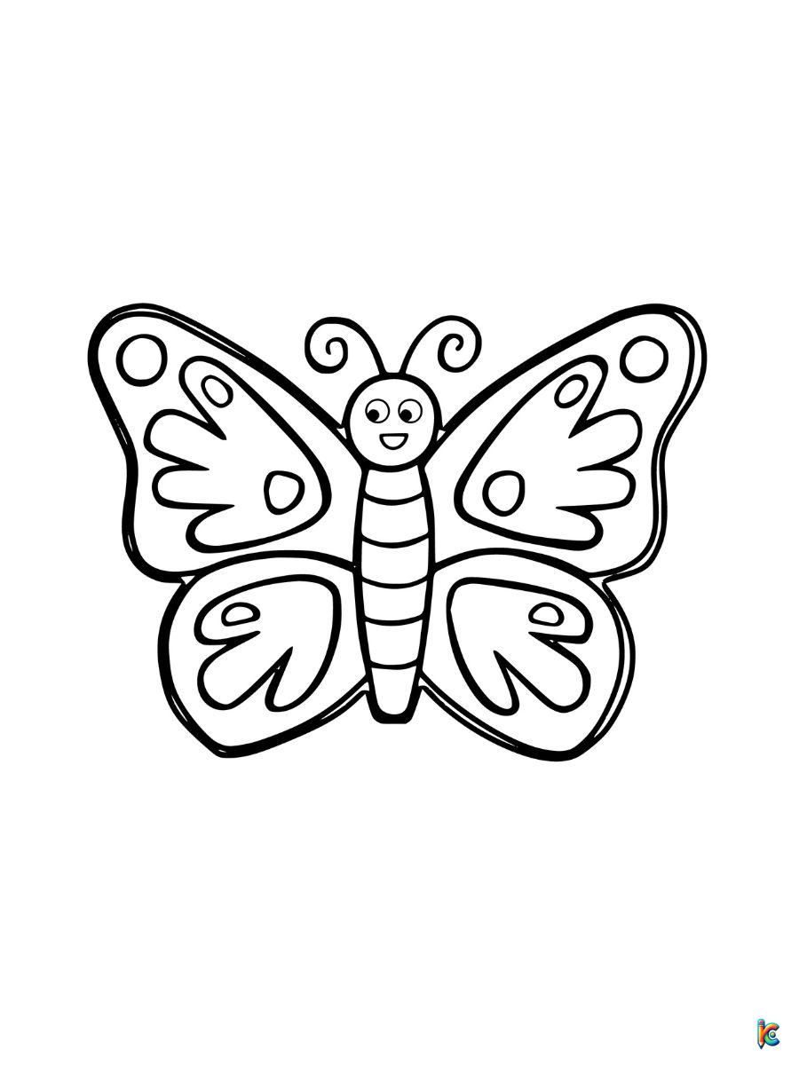 butterfly cute coloring page