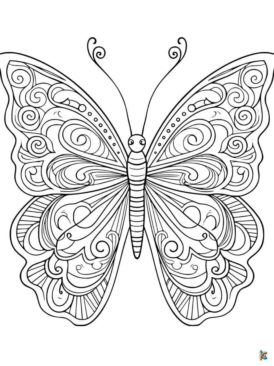butterfly mandala coloring pages printable