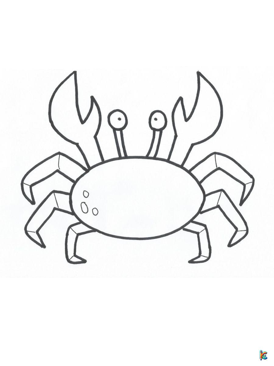 cartoon crab coloring pagescoloring page of a crab