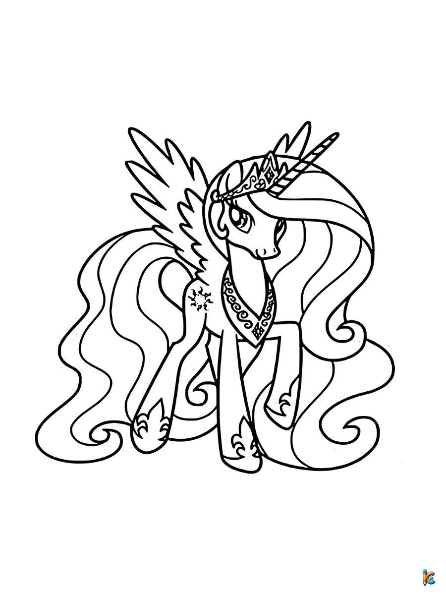 celestia my little pony coloring page