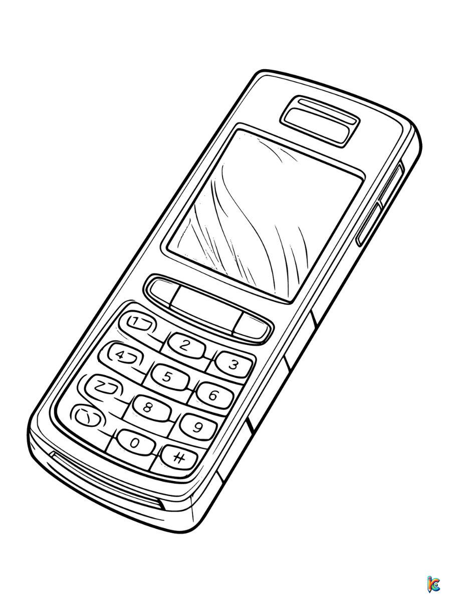 cell phone coloring page