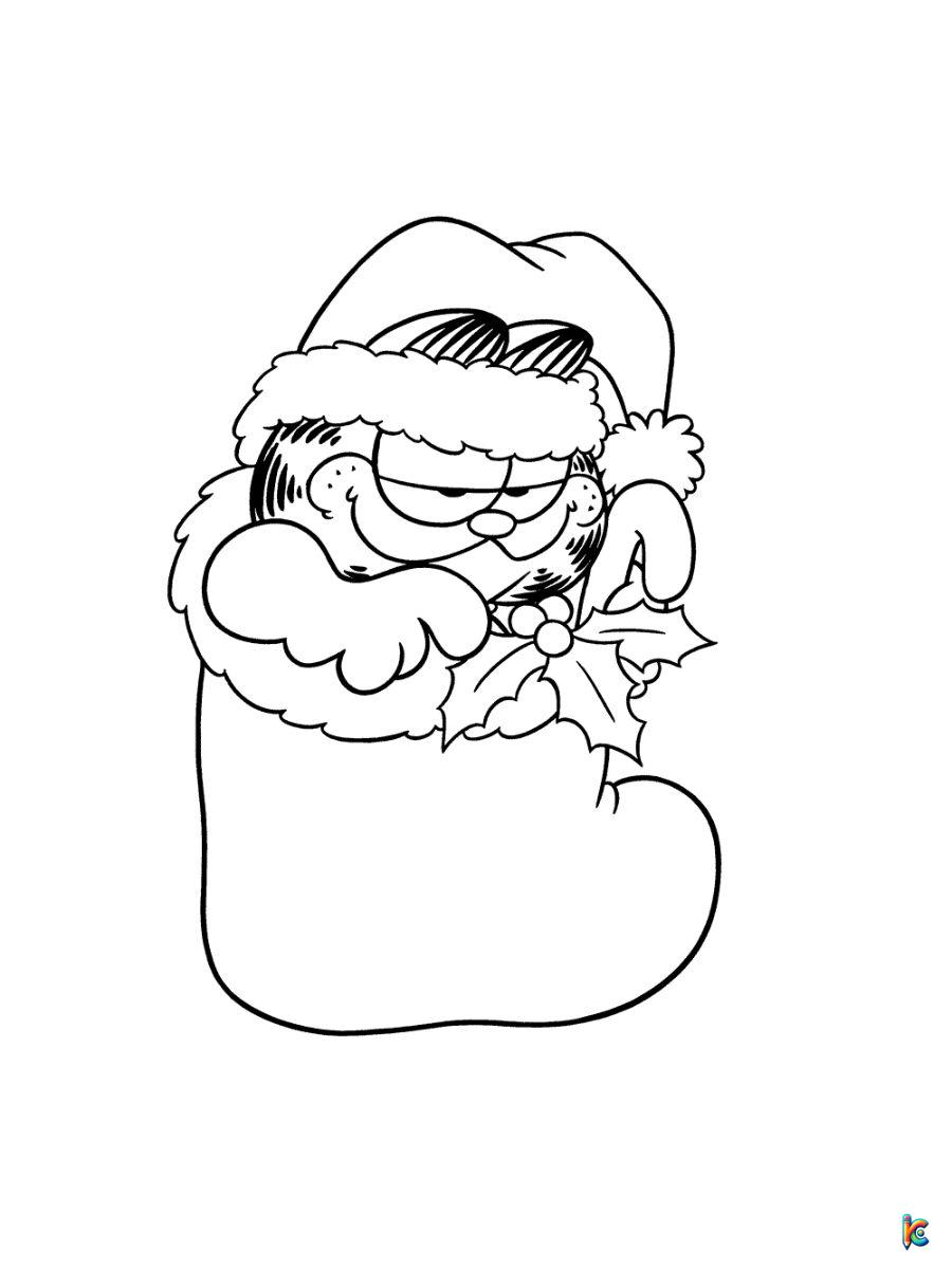 christmas garfield coloring pages