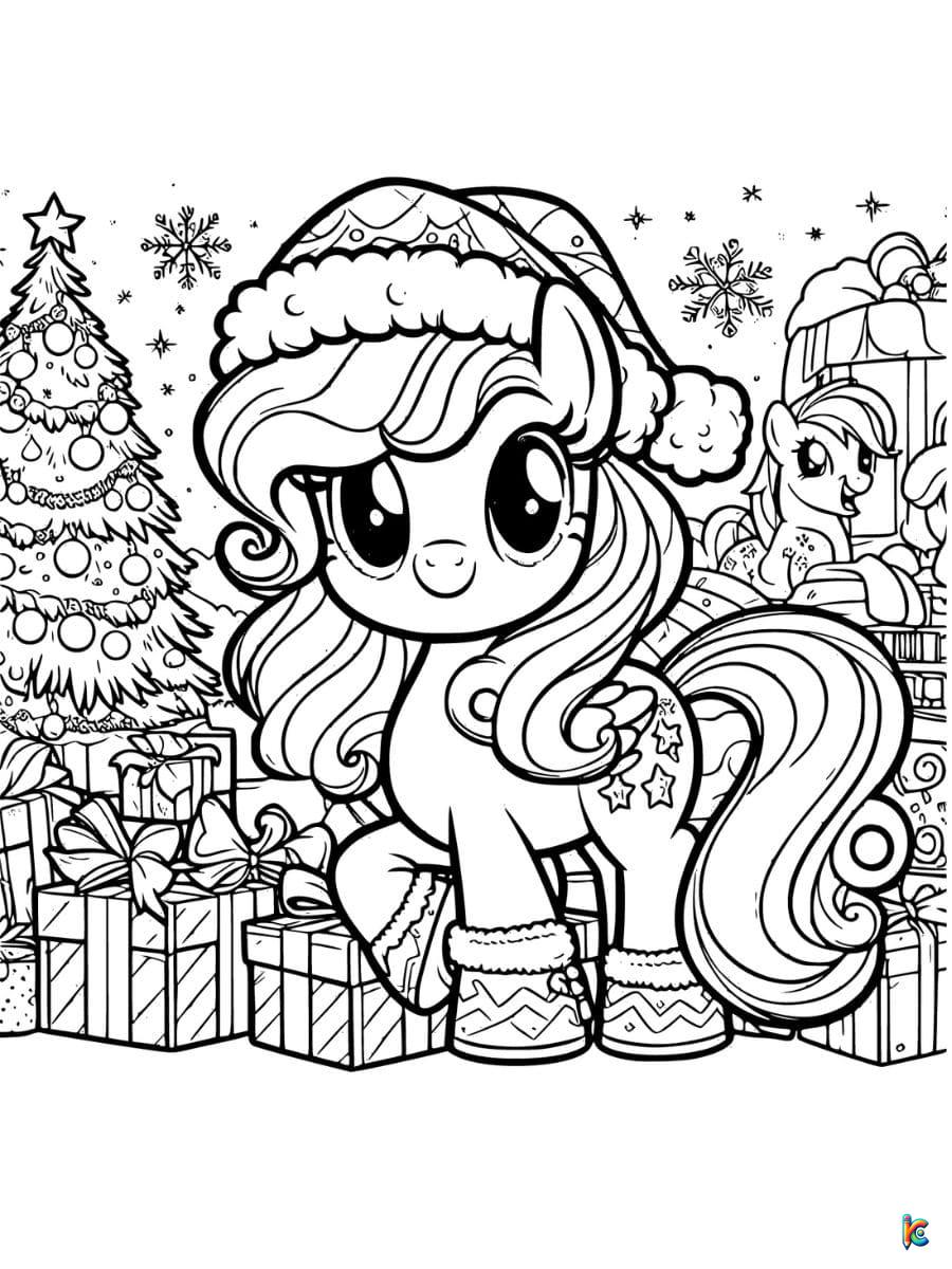 christmas my little pony coloring pages