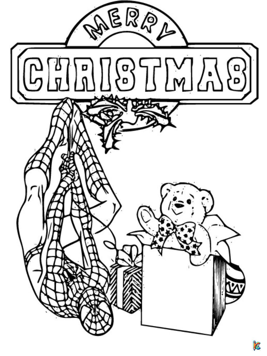 christmas spiderman coloring page