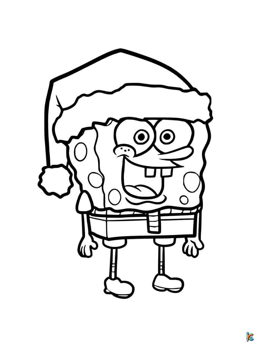 christmas spongebob color pages
